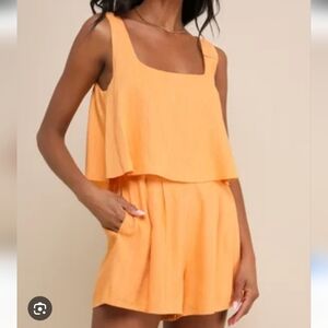 Lulu's Orange Sleeveless Jumpsuit NWT